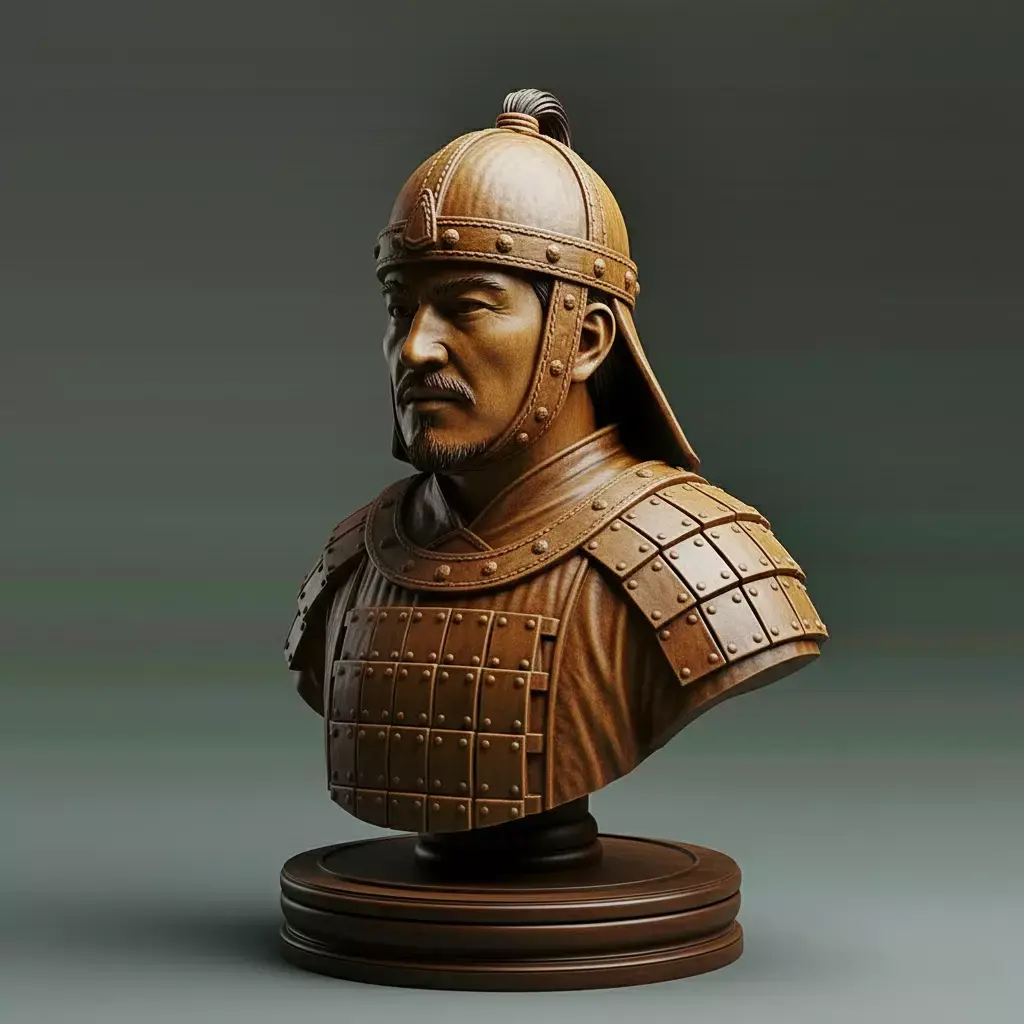 Medieval Mongolian Soldier Pawn Chess Piece 3D print model