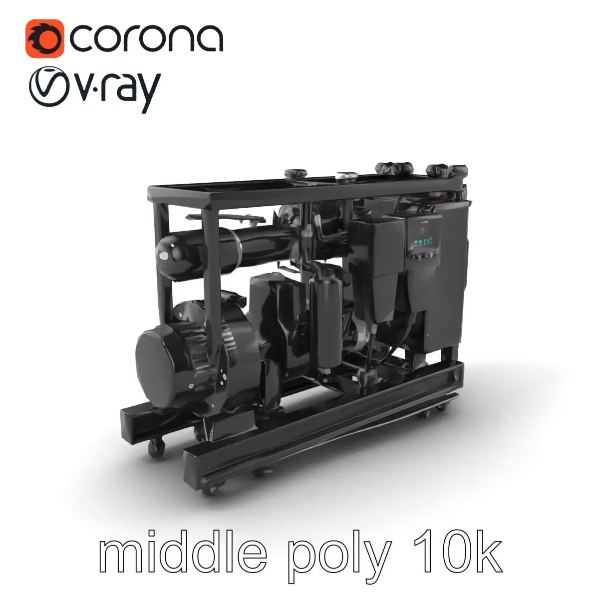 Heavy-duty Filtration Unit Modular Design model pack Low-poly 3D model