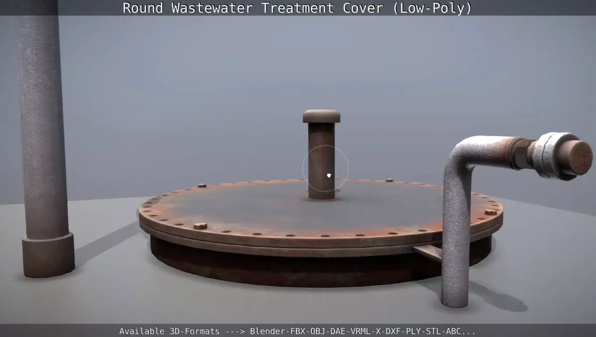 Round Wastewater Treatment Cover Low-Poly Version  Low-poly 3D model