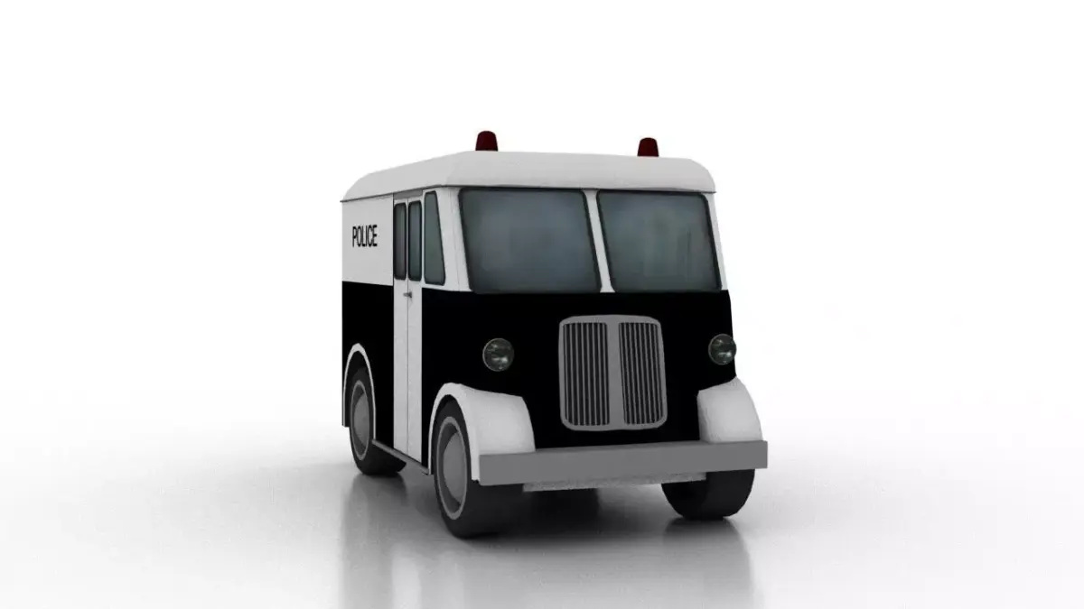 Marmon-Herrington Delivery-Van 1946 Police Low-poly 3D model