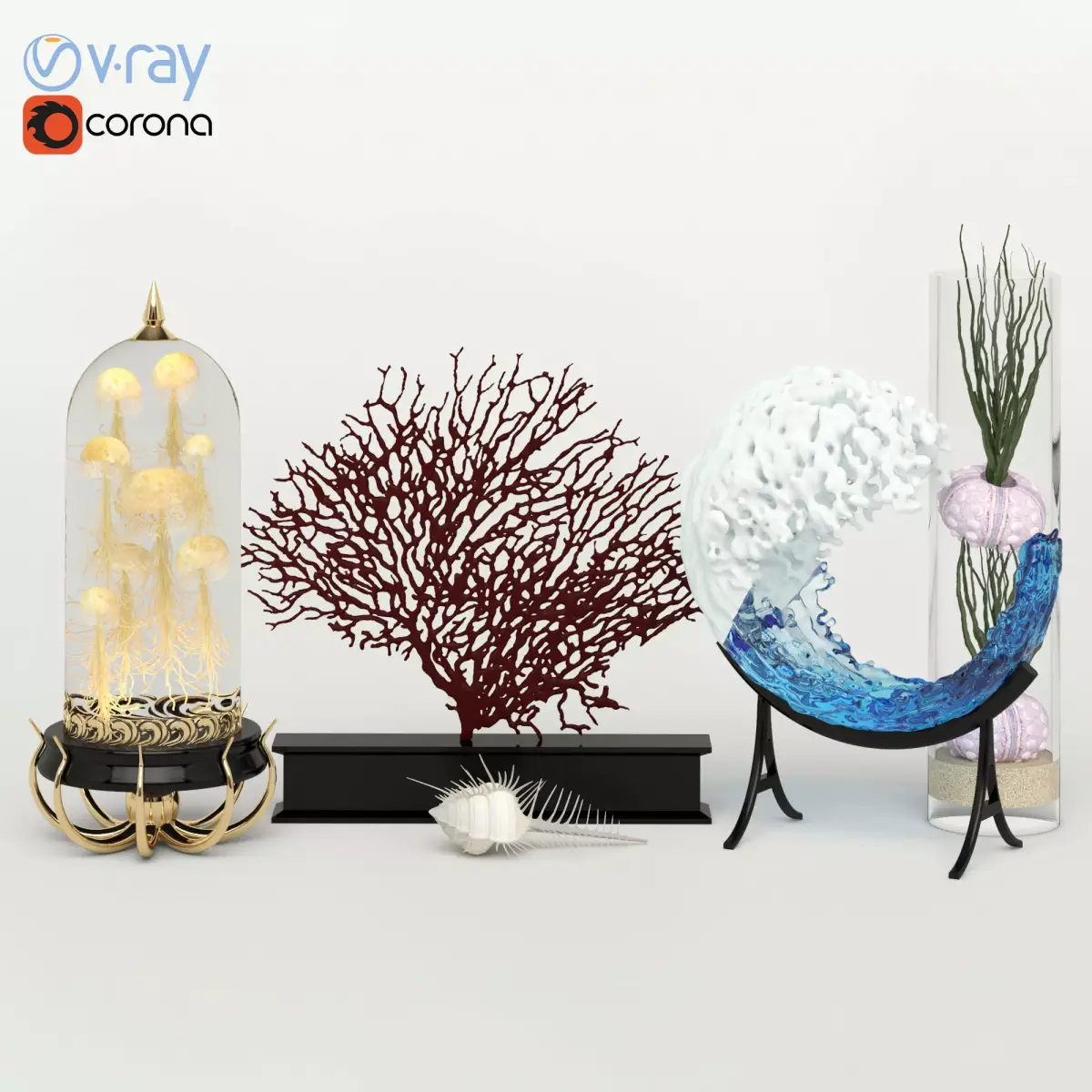 Marine decorative set 02 3D model