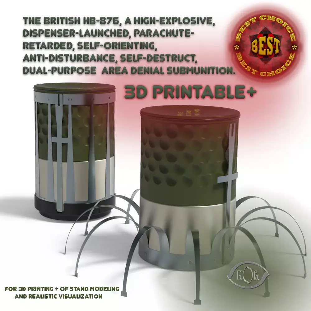 HB876 British landmine area denial submunition 3D model