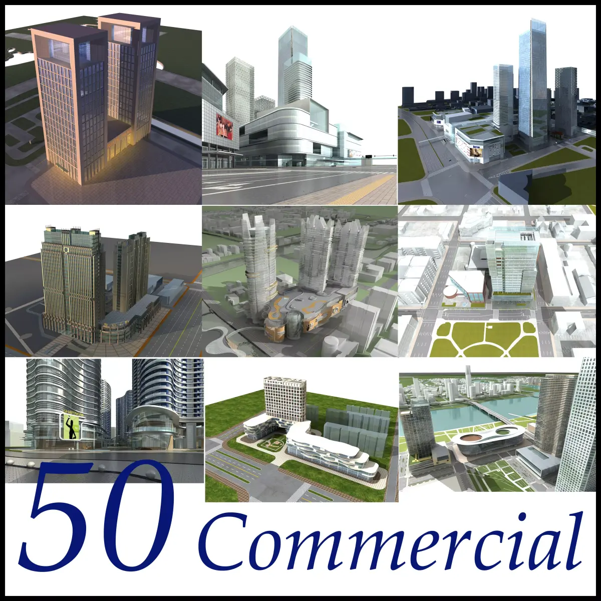 Commercial Building Collection 50 items Vol2 3D model