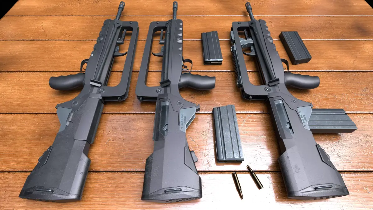 FAMAS F1 assault rifle Low-poly 3D model