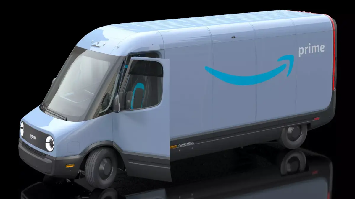 Amazon Electric Delivery Van Rigged 3D model