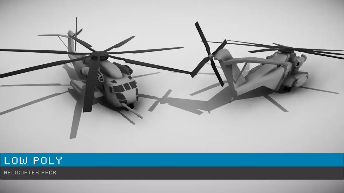 Low Poly Helicopters Pack Low-poly 3D model