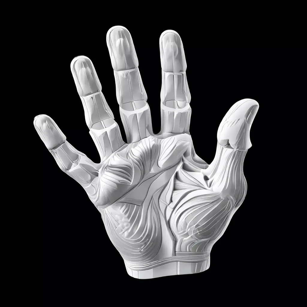 Stylized Robotic Hand 3D Model Low-poly 3D model
