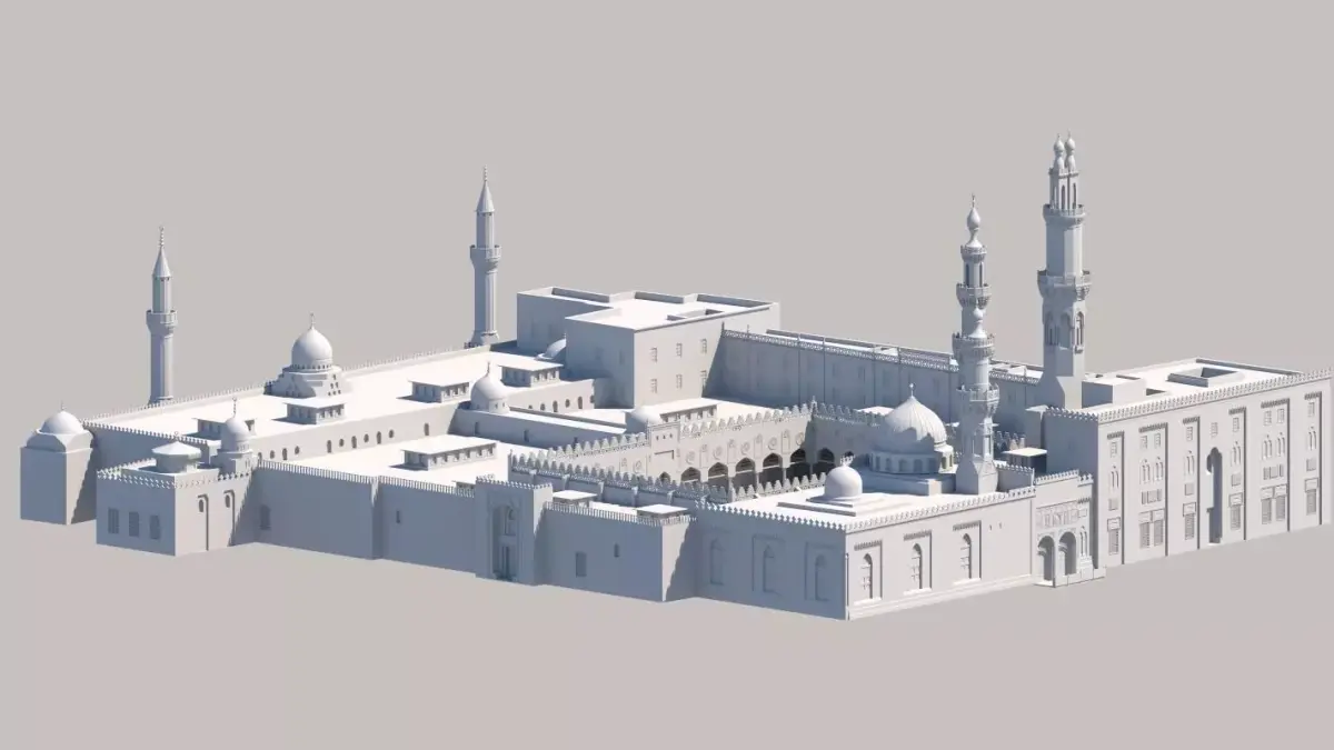 3D Al Azhar Al sharef mosque  Cairo Egypt model 3D model