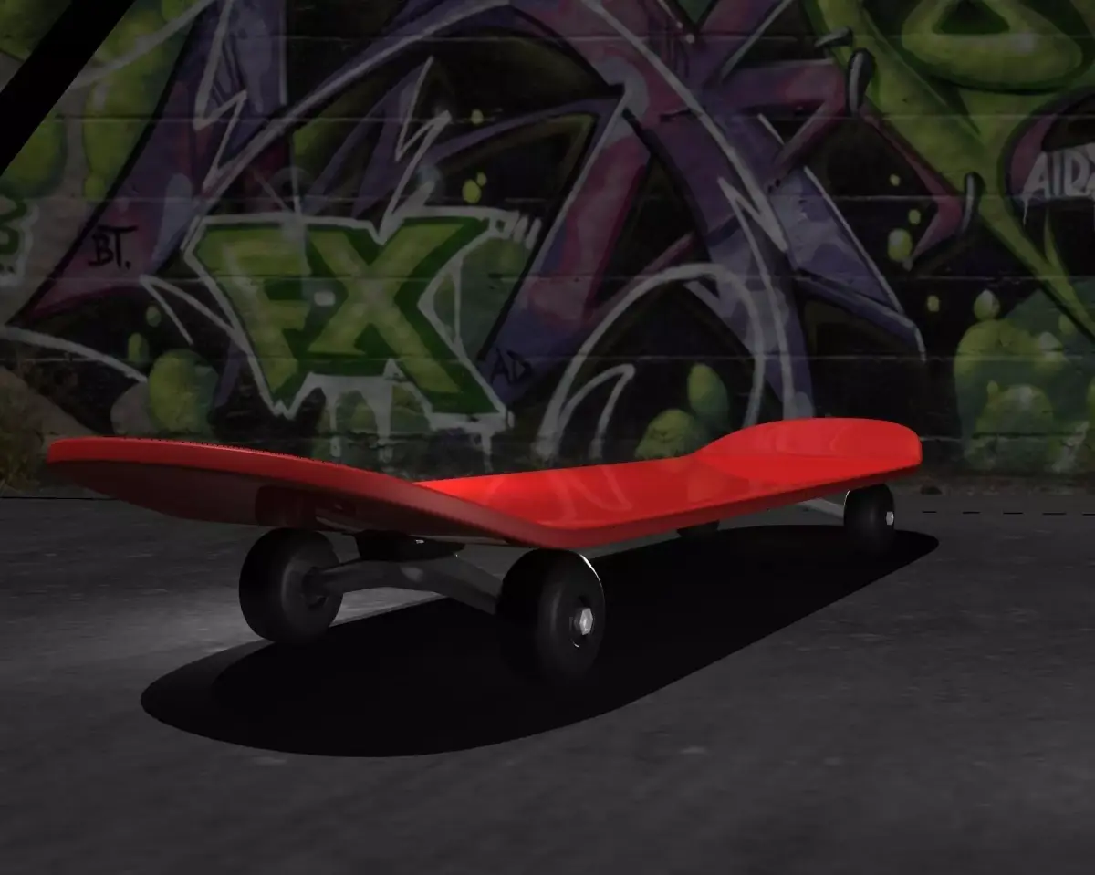 SKATEBOARD Low-poly 3D model 2