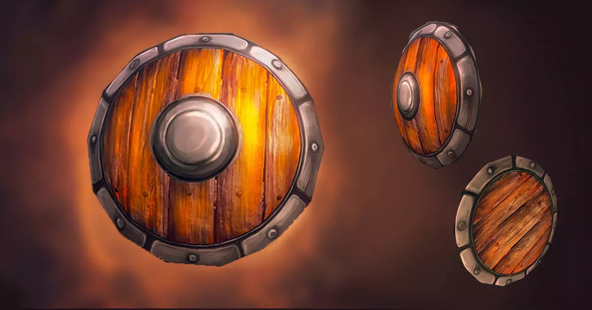 Shield - Low poly wooden Low-poly 3D model