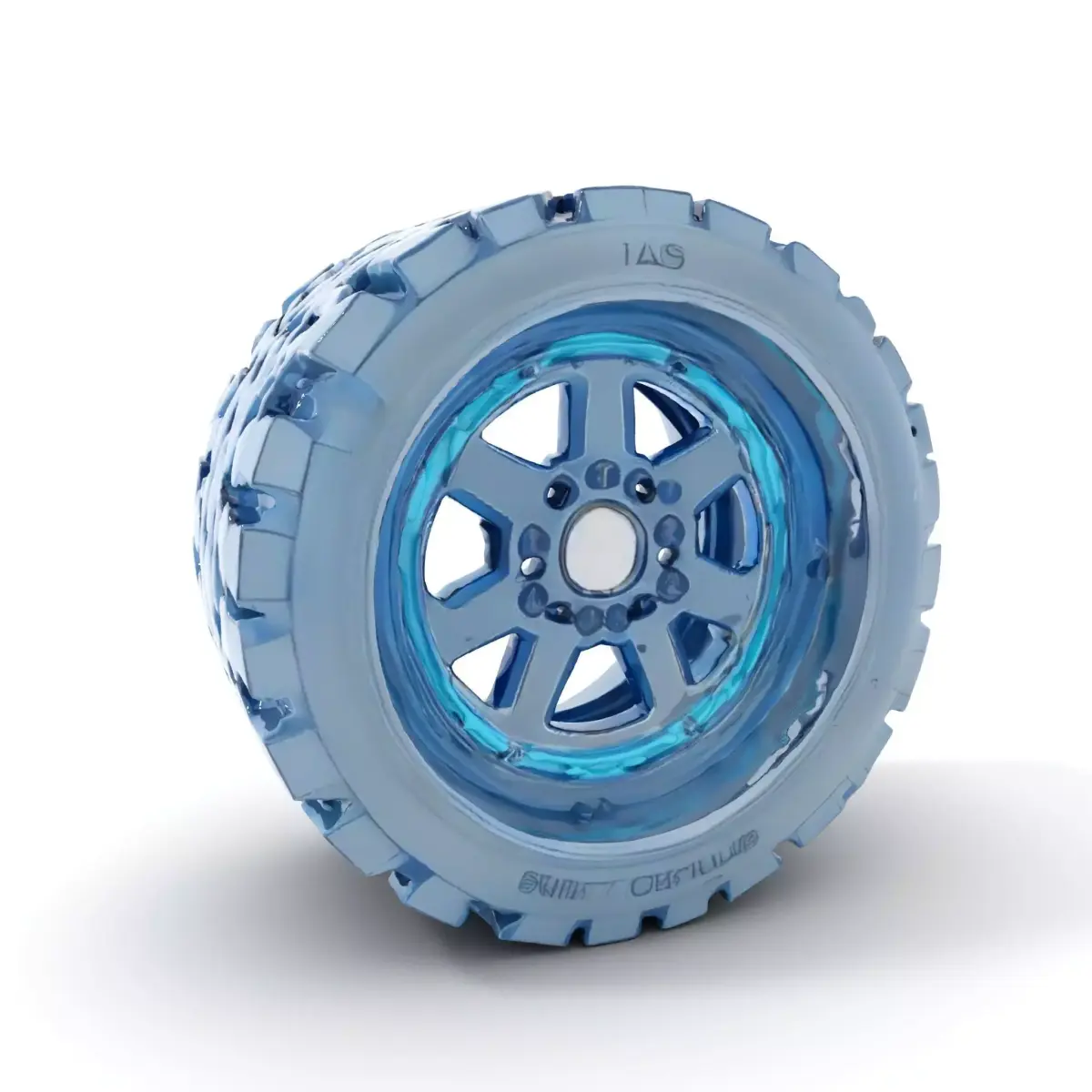 HighPerformance OffRoad Tire and Rim Model Pack Low-poly 3D model