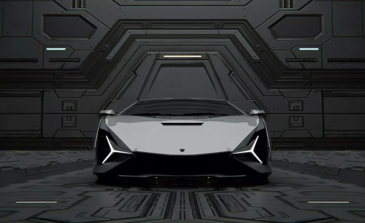 Supercar scene 3D model