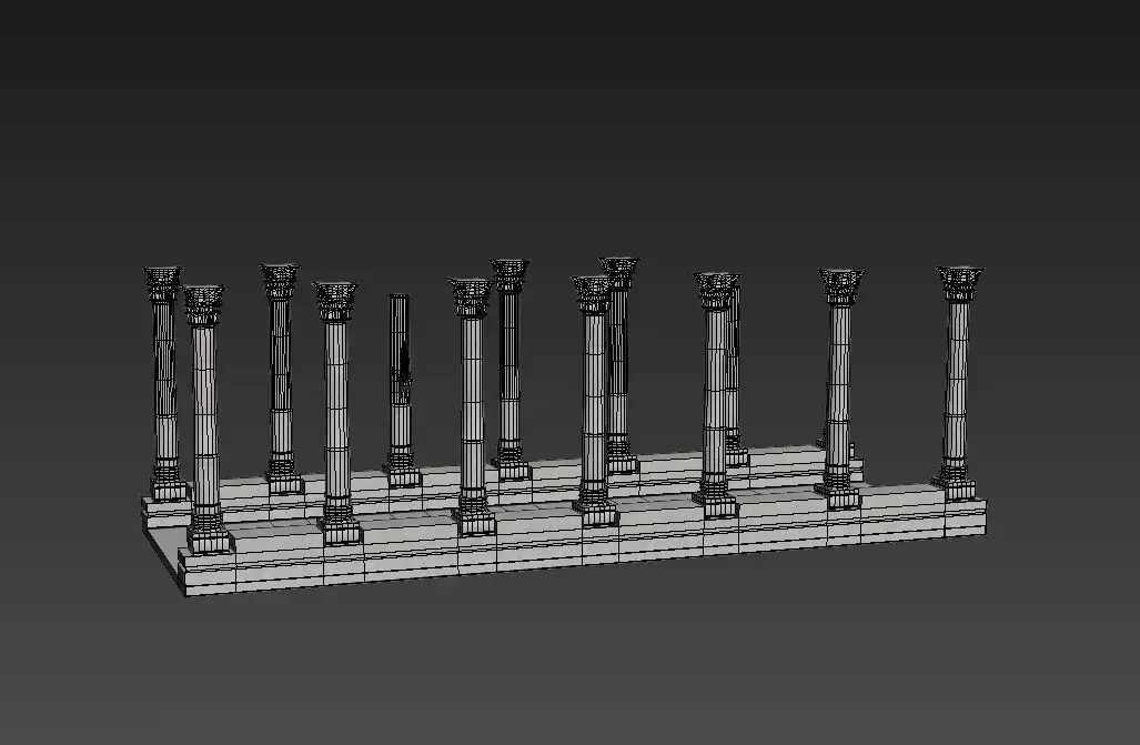 3d pompeiopolis set of columns 3D model