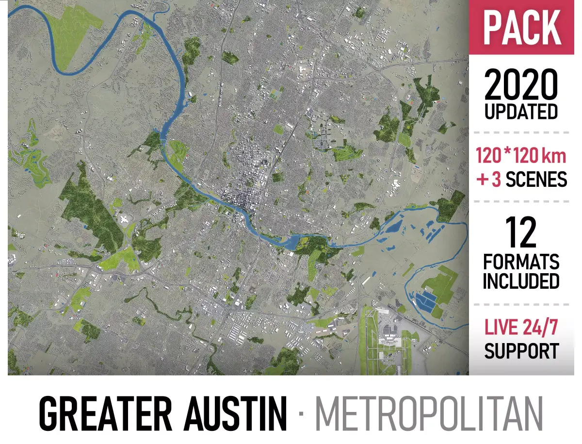 Greater Austin 3D Model Pack purchase