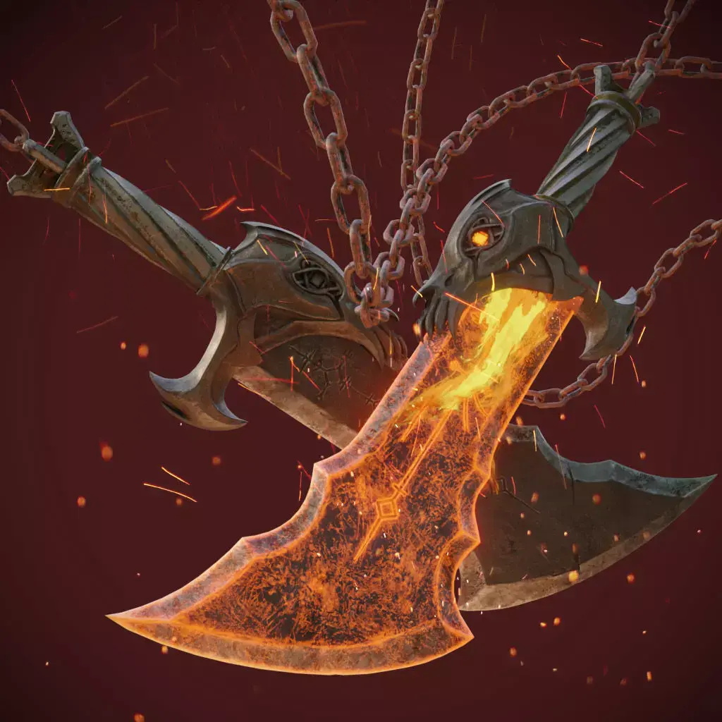 Chaos blades God of war ragnarok Low-poly 3D model