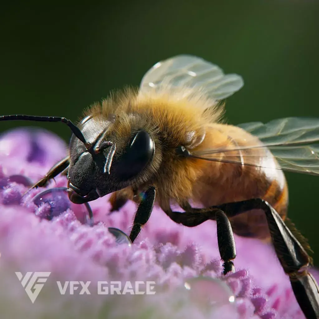 Honey bee Animated VFX Grace 3D model
