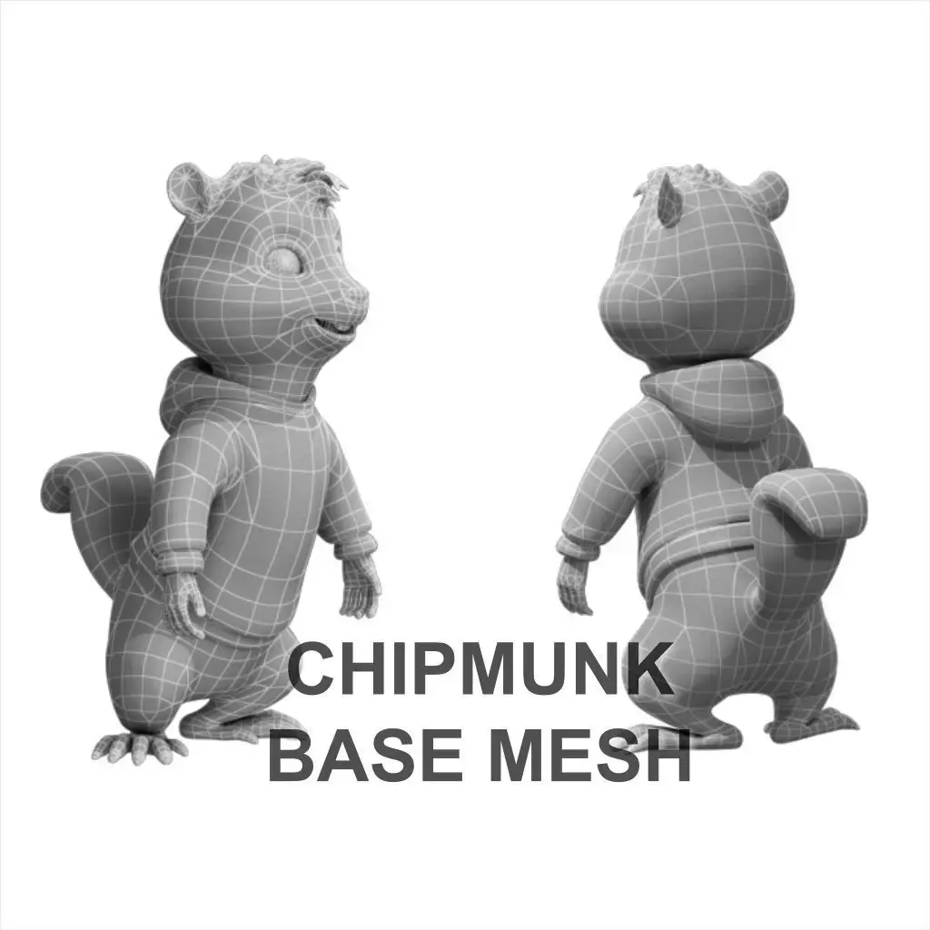 Chipmunk base mesh 3d model 3D model
