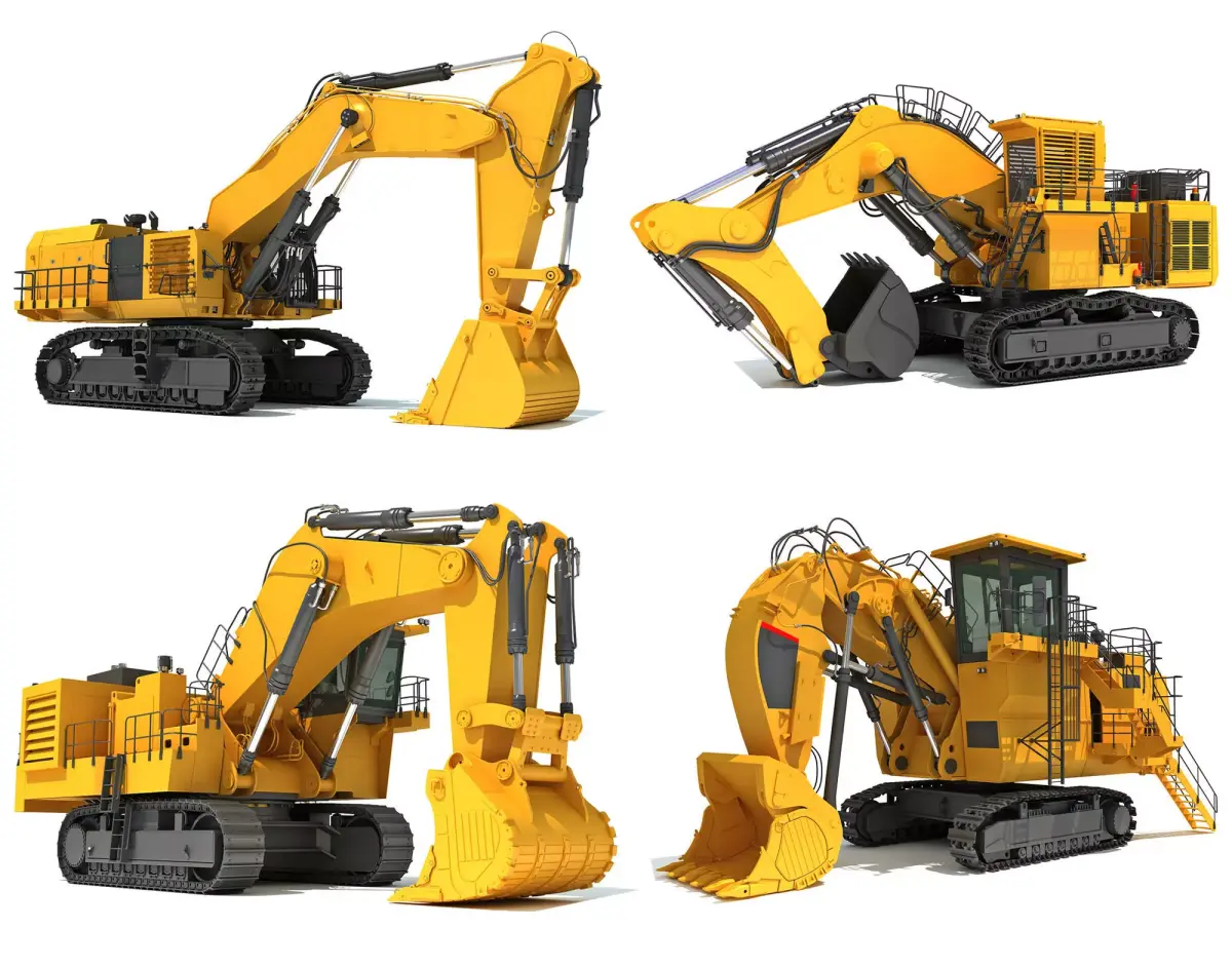 Mining Excavator Shovel Collection 3D Model Pack