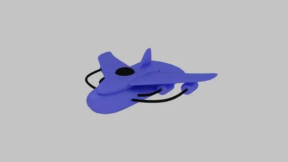 Spaceship D 7 toy airplane Low-poly 3D model