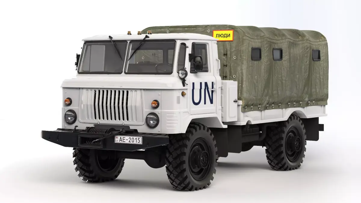 GAZ 66 A 1967 tarpaulin body 3D model