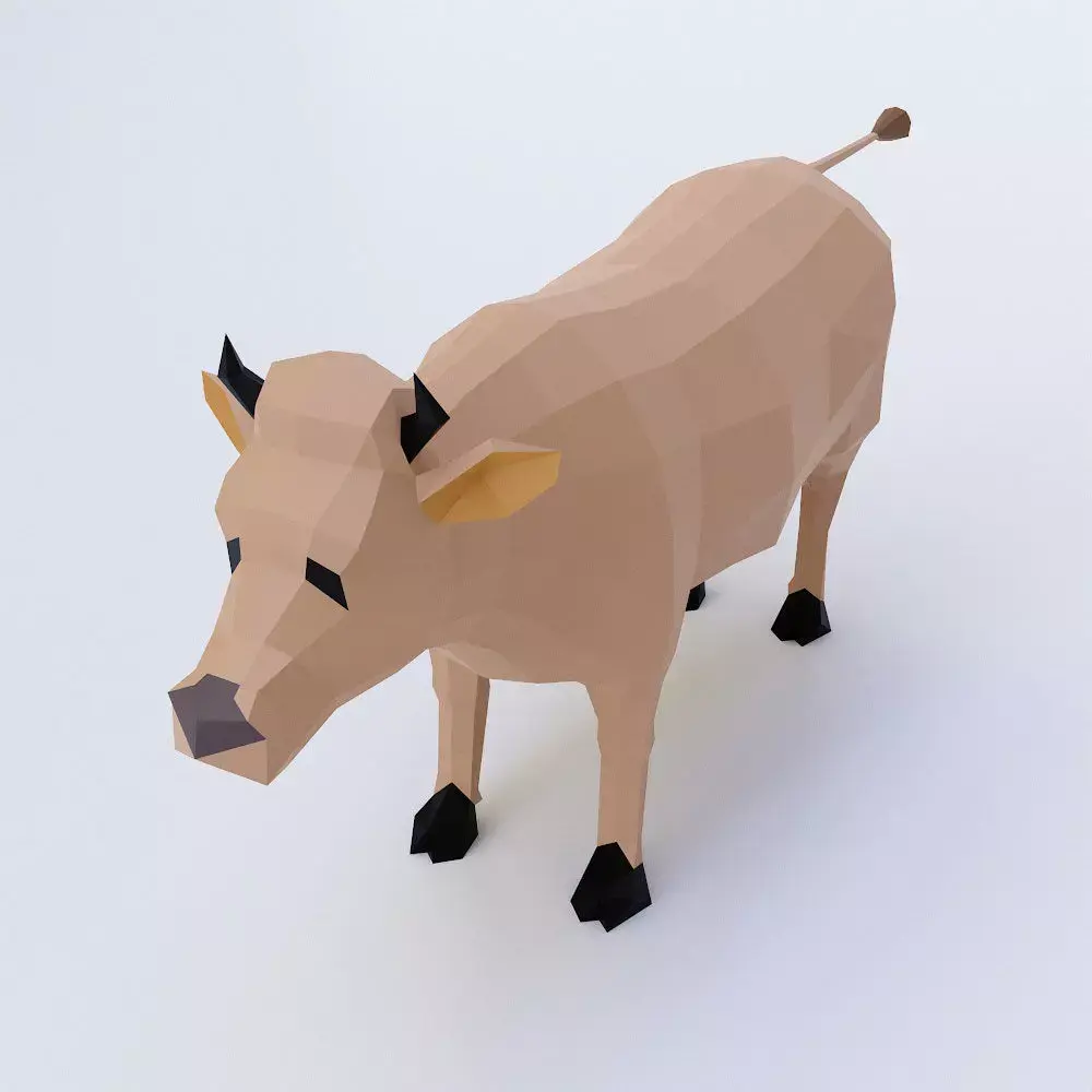 Cow toon 3d model  Low-poly 3D model