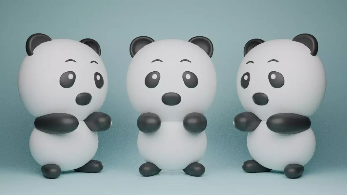 Cute Stylized Panda 3D Model Free low-poly 3D model
