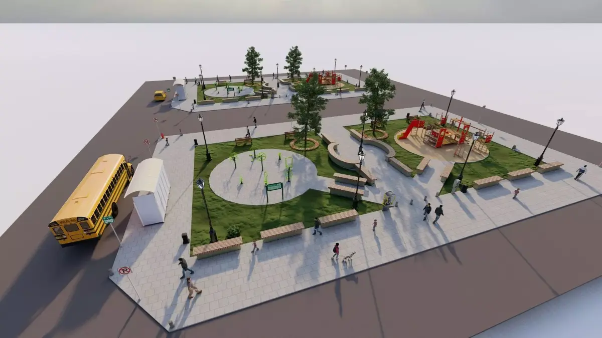 public park-Private Park Landscape 3D model 14