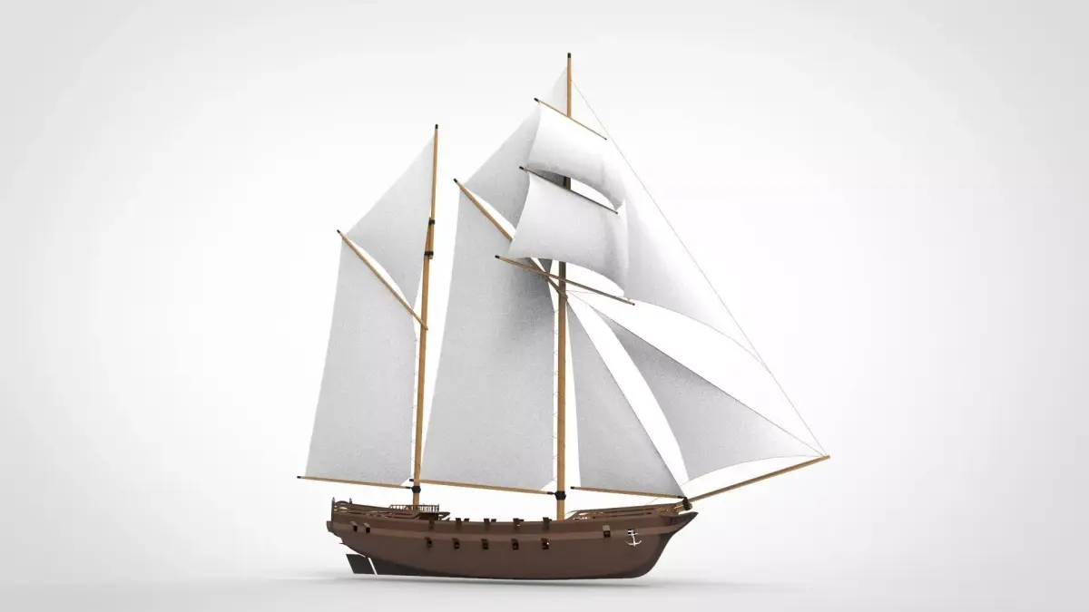 Ship sailing war 3D model