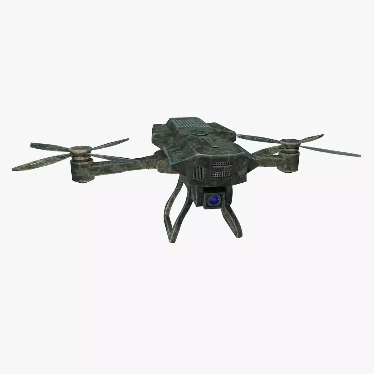 Detailed military drone reconnaissance with pbr materials Low-poly 3D model