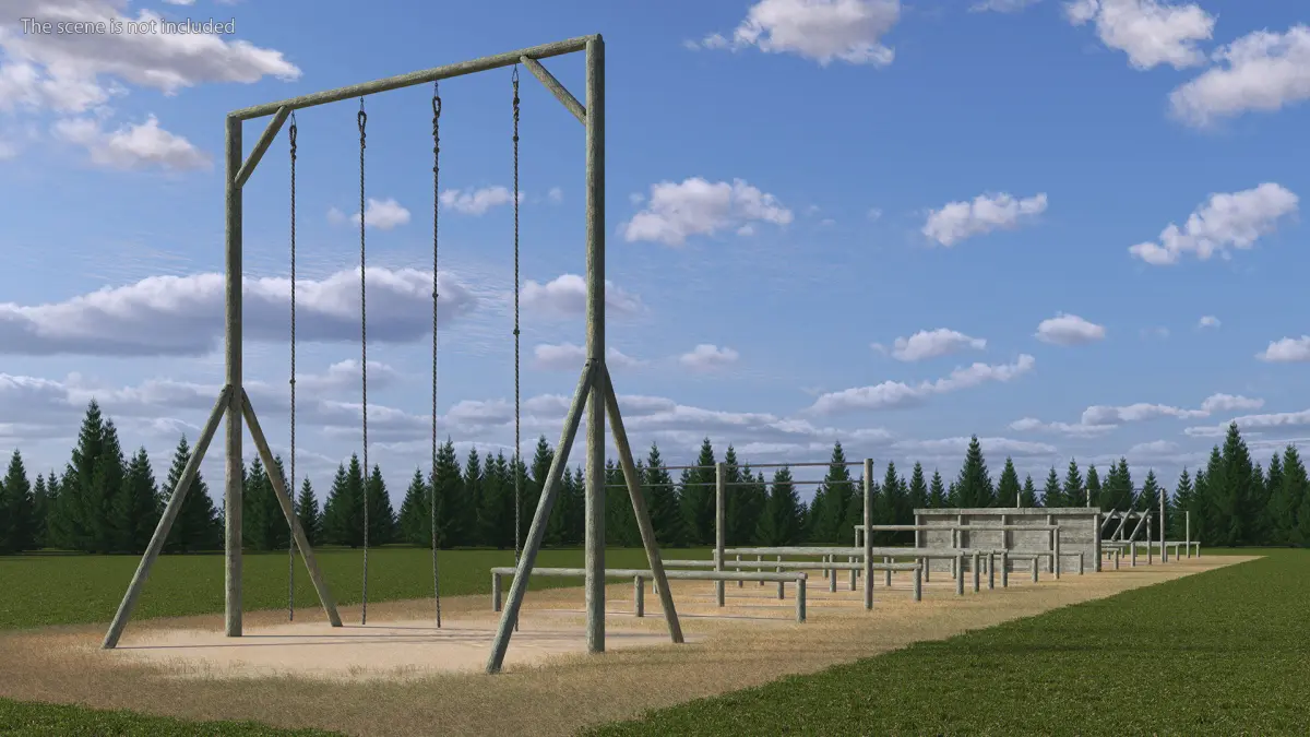 Military Obstacle Course Old Fur 3D model