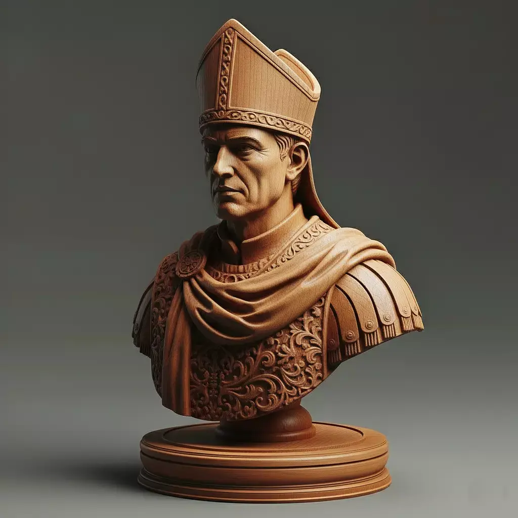 Medieval Roman Bishop Chess Piece 3D print model