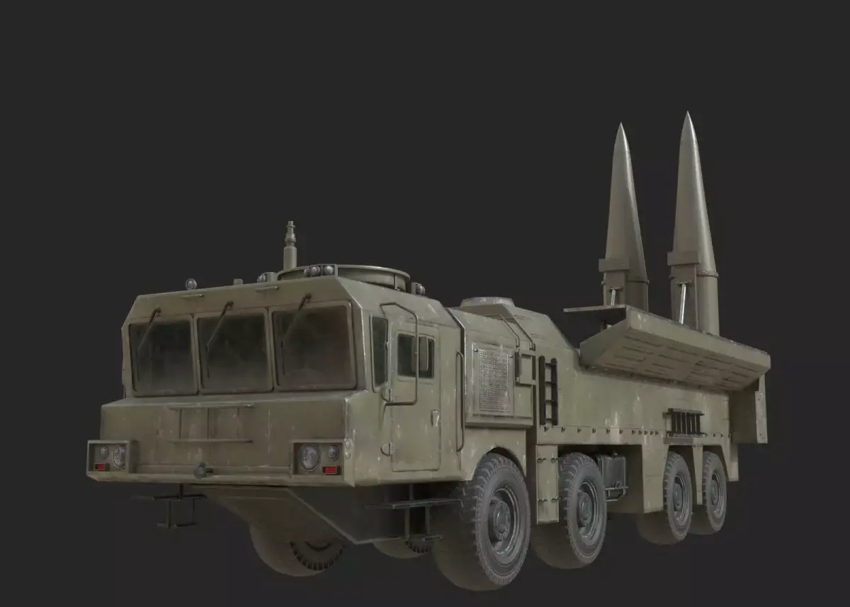 Russian K720 Iskander SS-X-26 Campaign tactical missile Low-poly 3D model