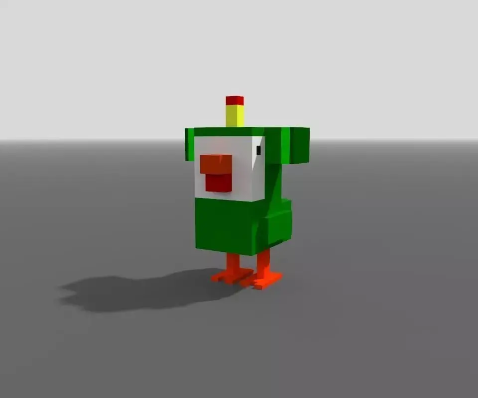 Voxel Katamari Chicken Low-poly 3D model