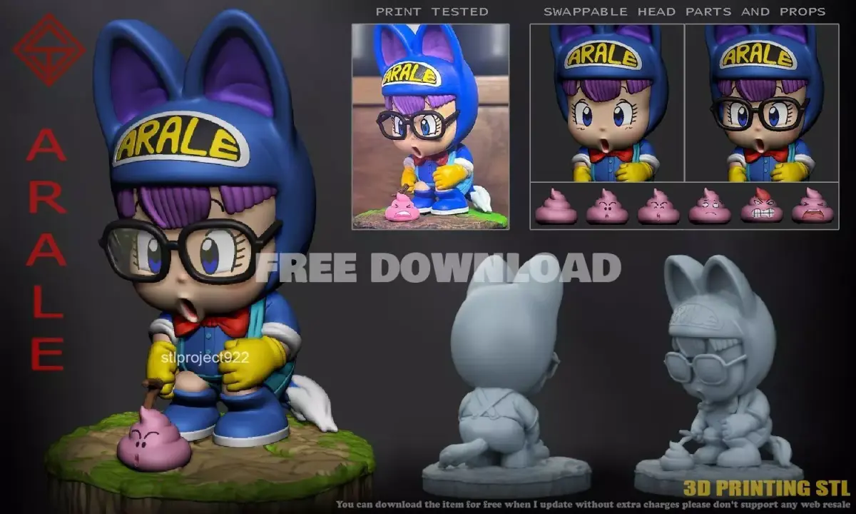 Arale Free 3D print model
