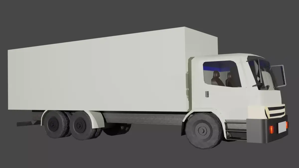 Refrigerated Truck - Medium Poly 3D Model Low-poly 3D model