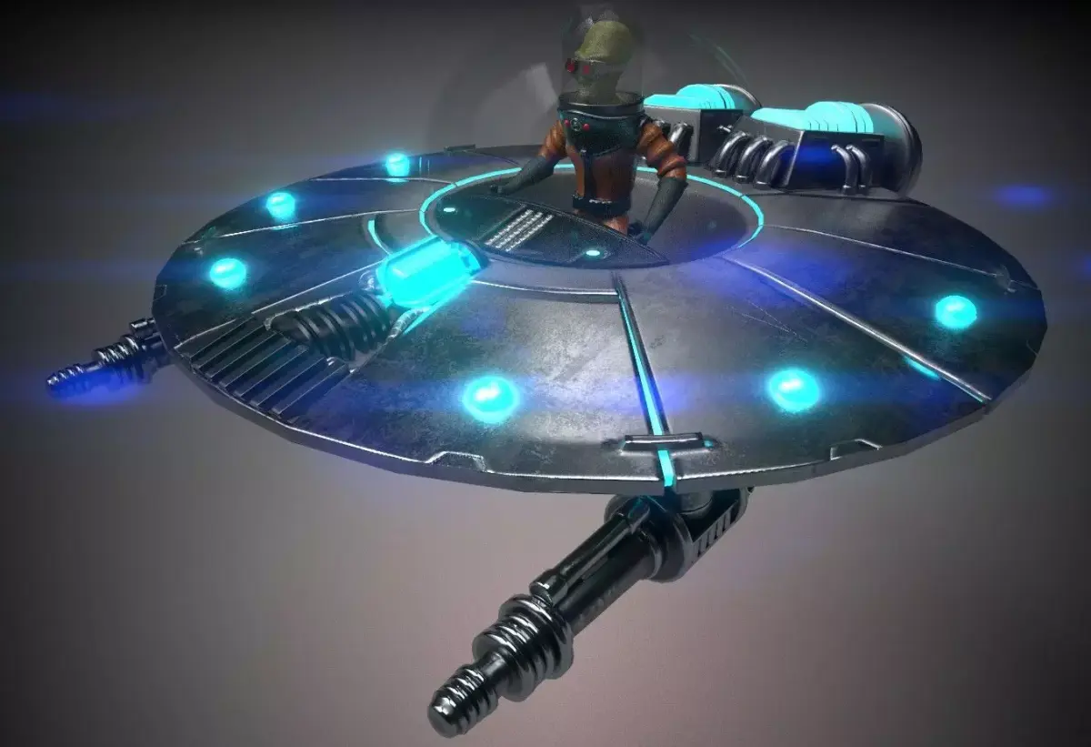 Alien Spaceship Low-poly 3D model order