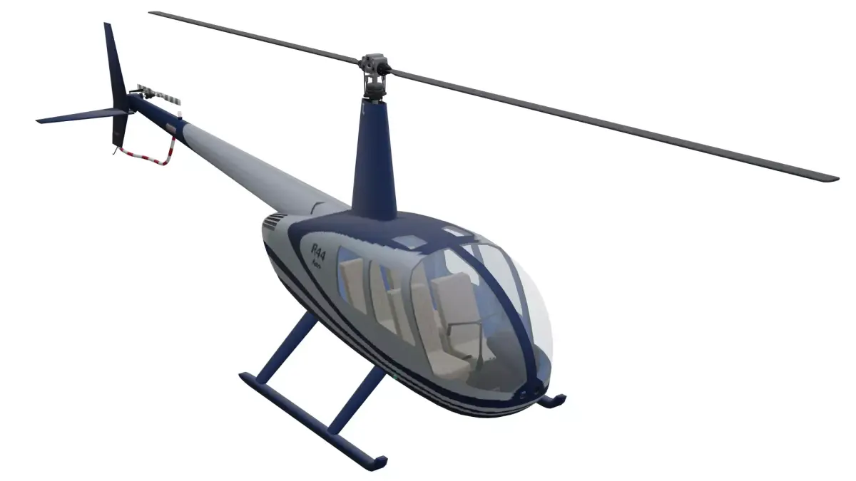 Helicopter Robinson R44 Low-poly 3D model