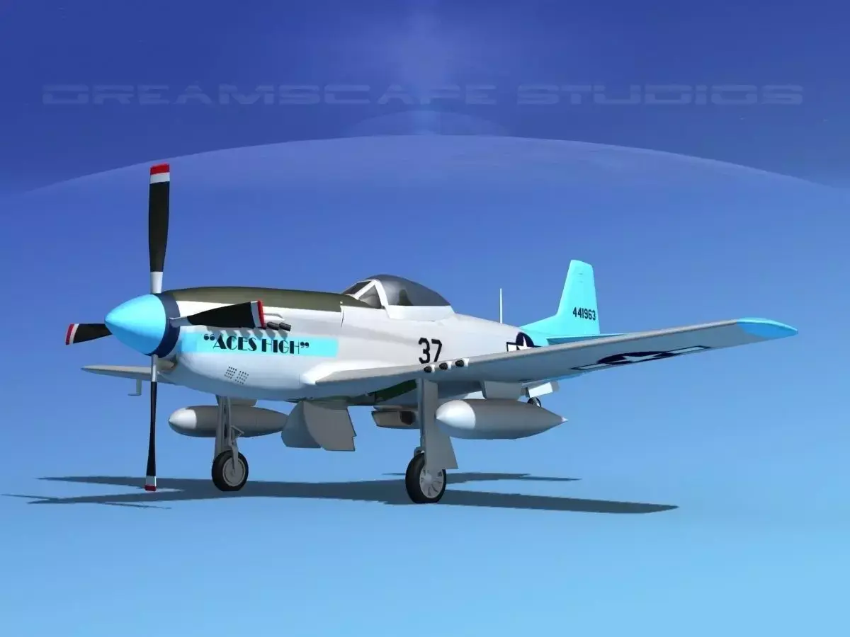 P-51D Mustang Aces High 3D model