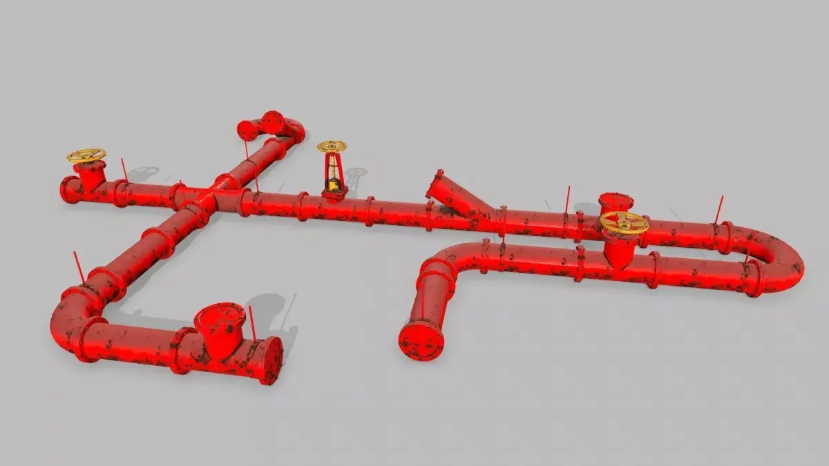 pipe set valve Low-poly 3D model buy