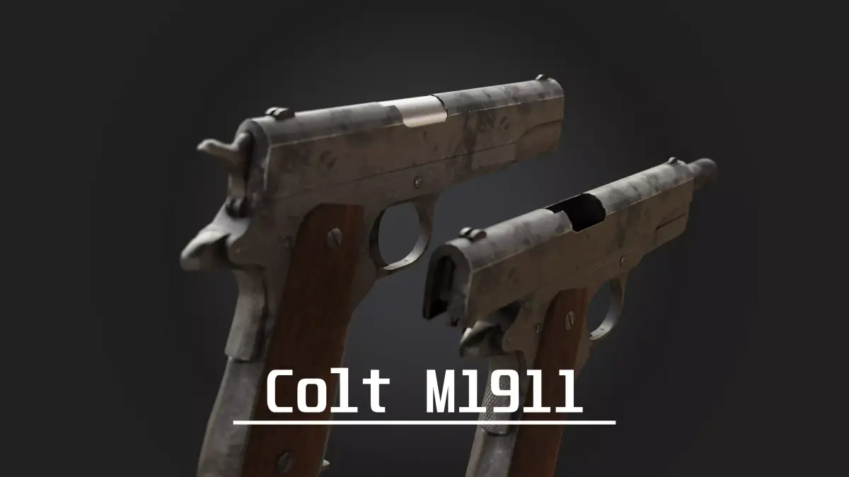 Colt 1911 game-ready 3D model