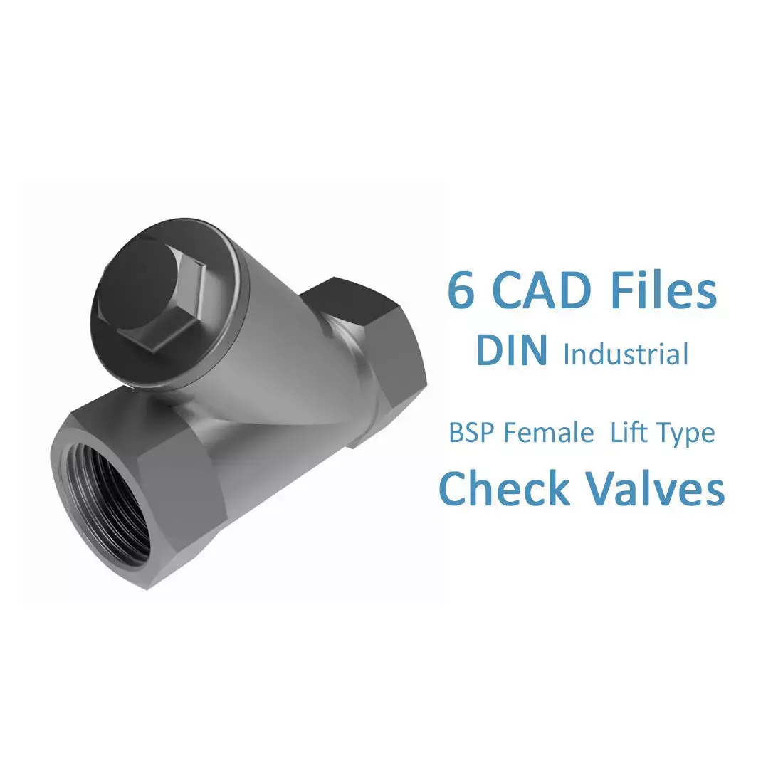 Lift Type Check Valves - BSP Threaded Ends -  3D model