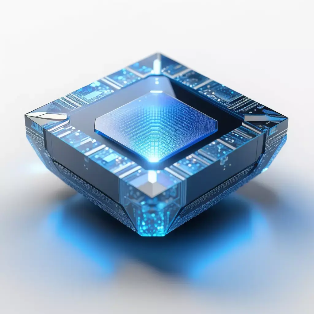 Futuristic Quantum AI Processor Chip 3D model
