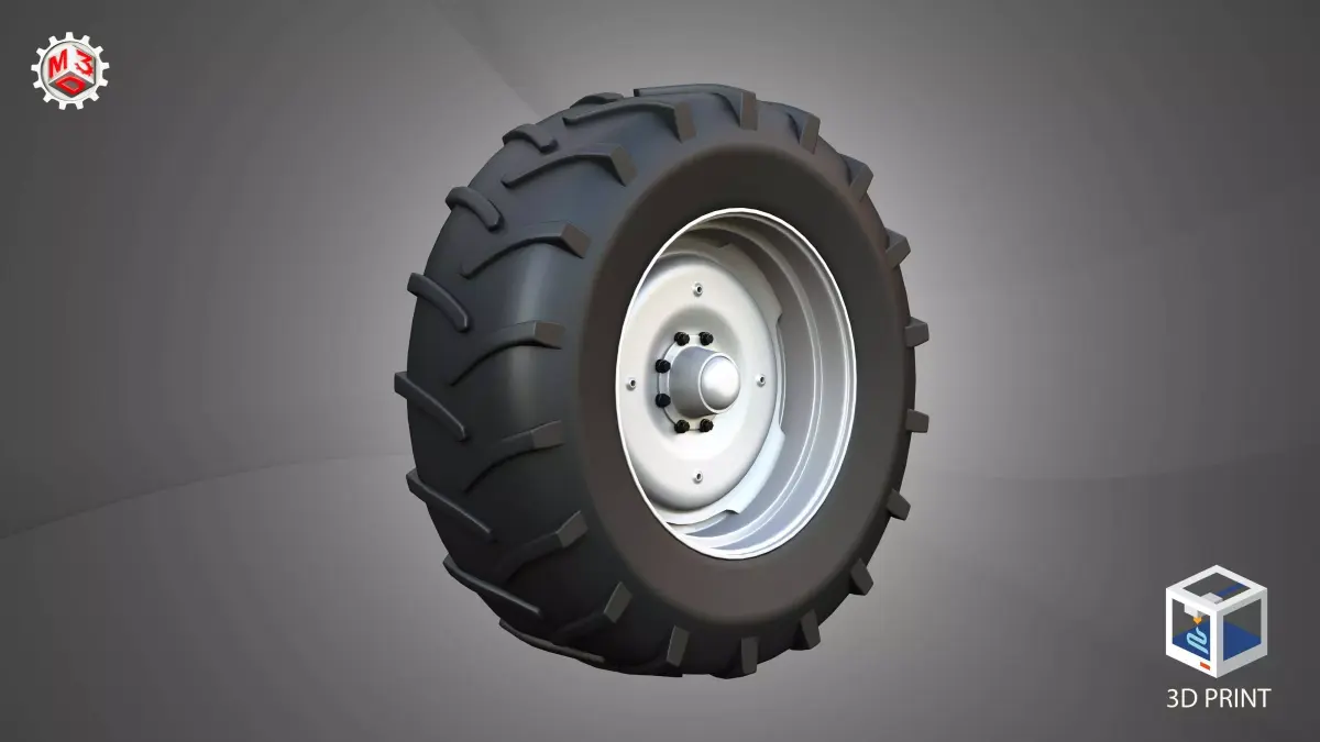 Rear Wheel and Tire - Combine 1688 3D Model Pack