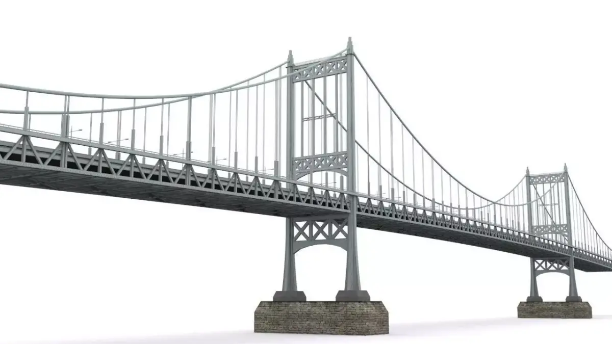 Triborough bridge  Low-poly 3D model