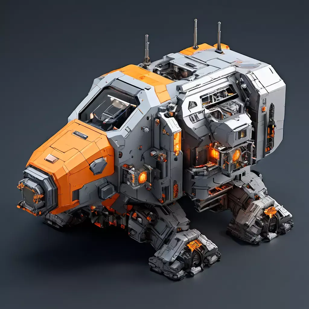 SciFi Mining Drone Vehicle Model Low-poly 3D model
