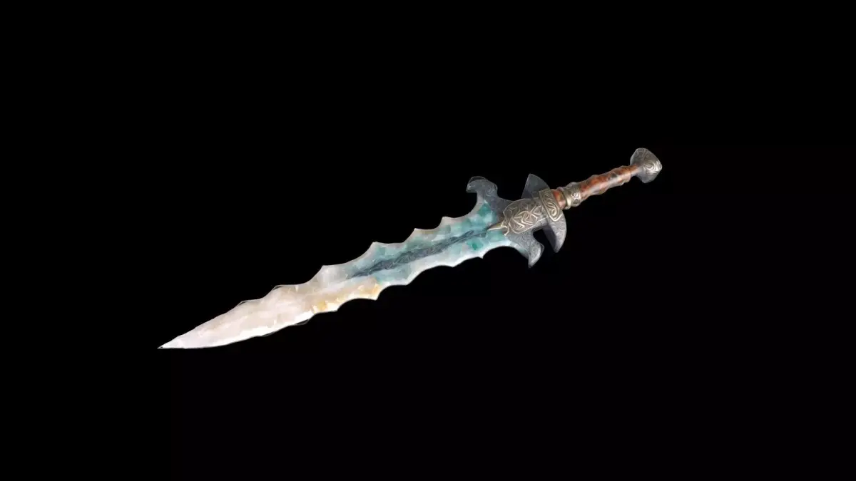 Flint Dagger With Full Of Artistic Sculpted Stone 3d Model 3D model
