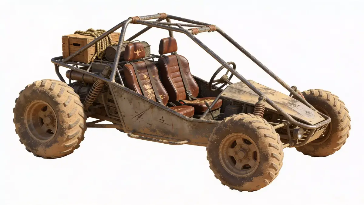 Wild West Sand Buggy Low-poly 3D model