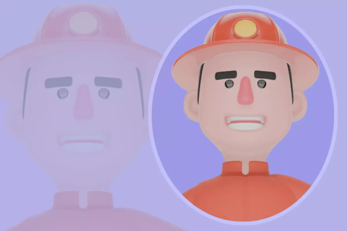 Stylized 3D Firefighter Character OK Gesture - Cartoon Fireman 3D model