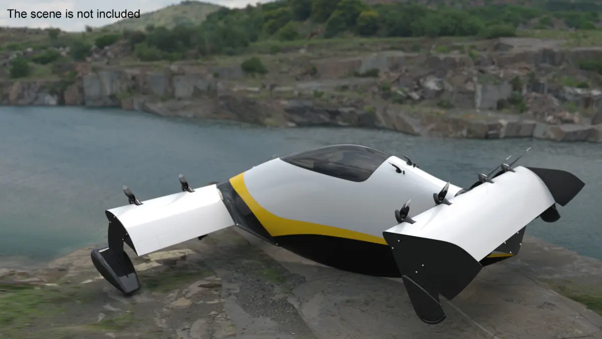 Personal EVTOL Aircraft with 8 Propellers 3D model