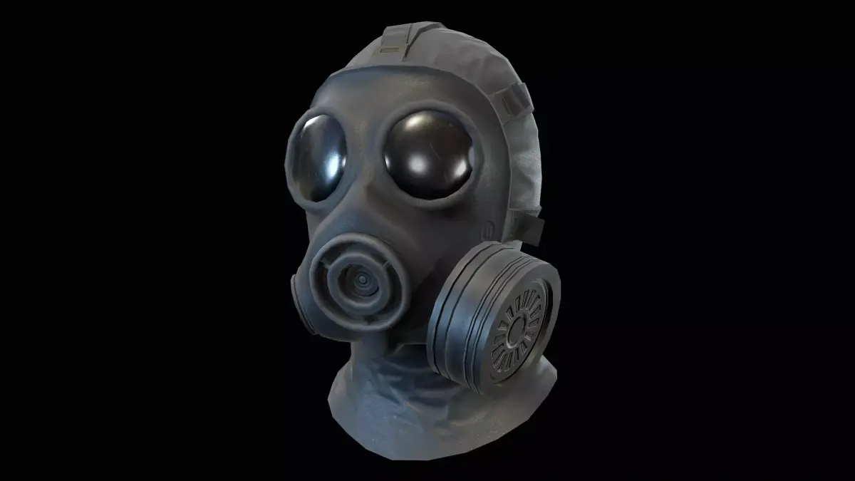 Sas gasmask Low-poly 3D model
